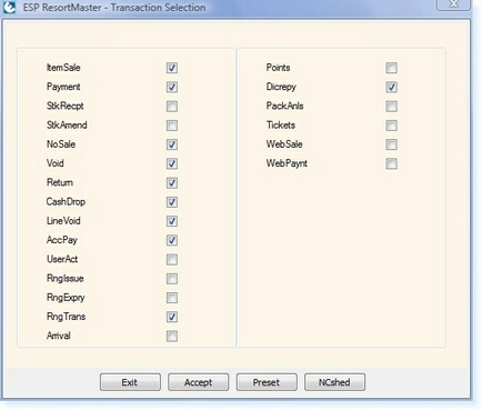 - Transaction Audit Filter Options -