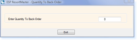 - 'Back Order' Prompt -