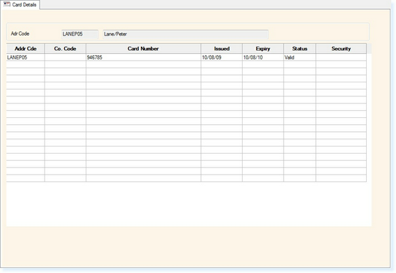 Screen Joining A Member - Card Details Page